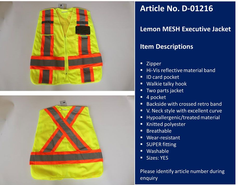 Executive reflective jacket mesh